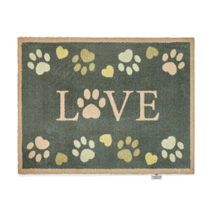 Hug Rug Green Love Paws Washable Doormat