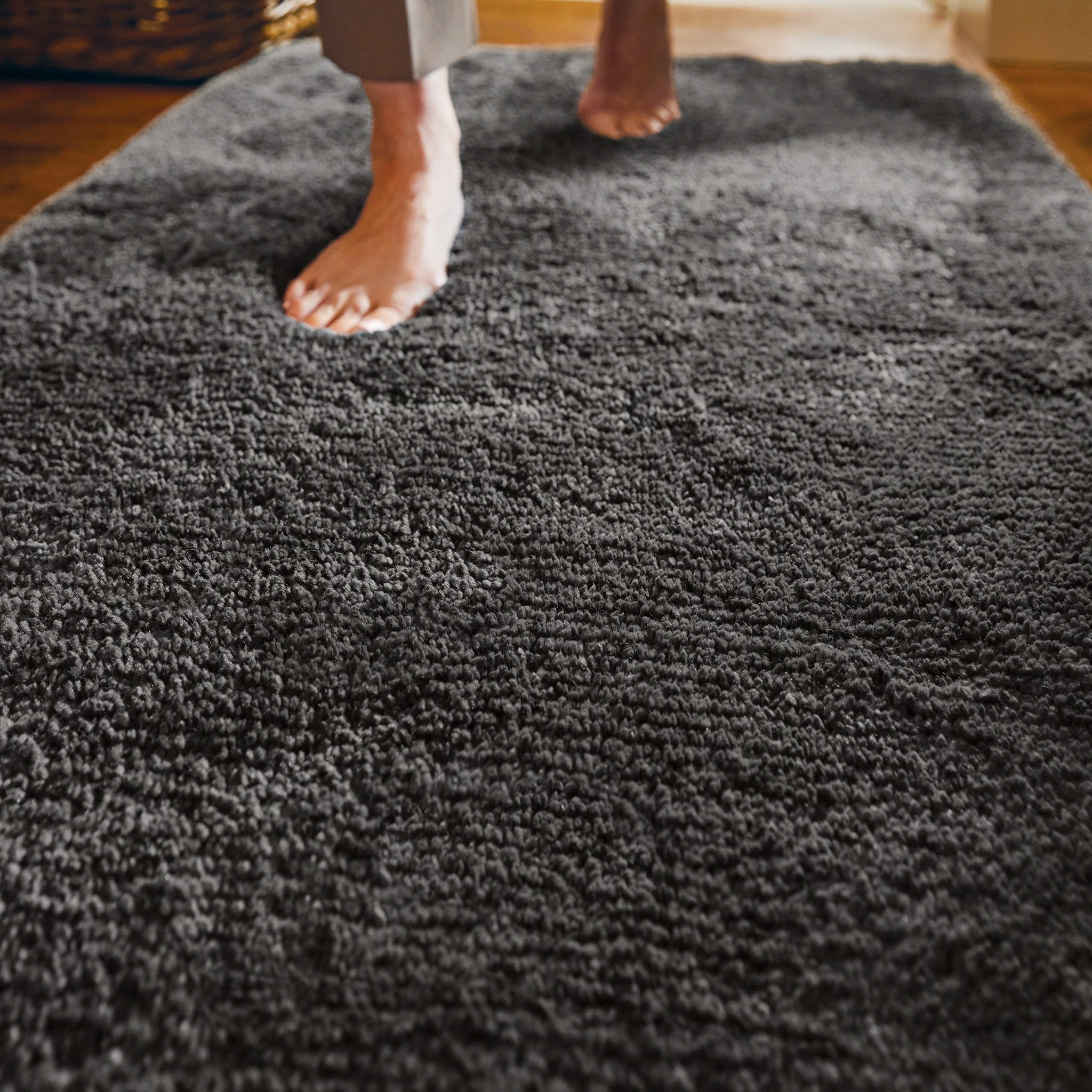 My Lux Charcoal Washable Runner | Shaggy Runner | Hug Rug