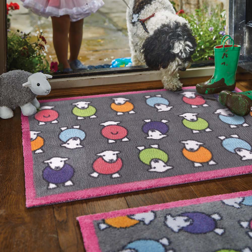 Marra Pink Herdy Washable Doormat 3