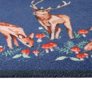 Meadow Deer Blue Washable Doormat 5