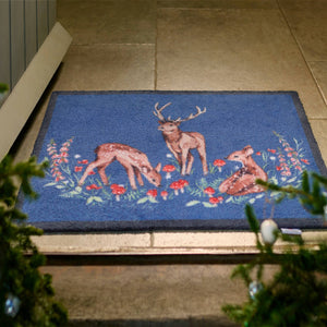 Meadow Deer Blue Washable Doormat 3