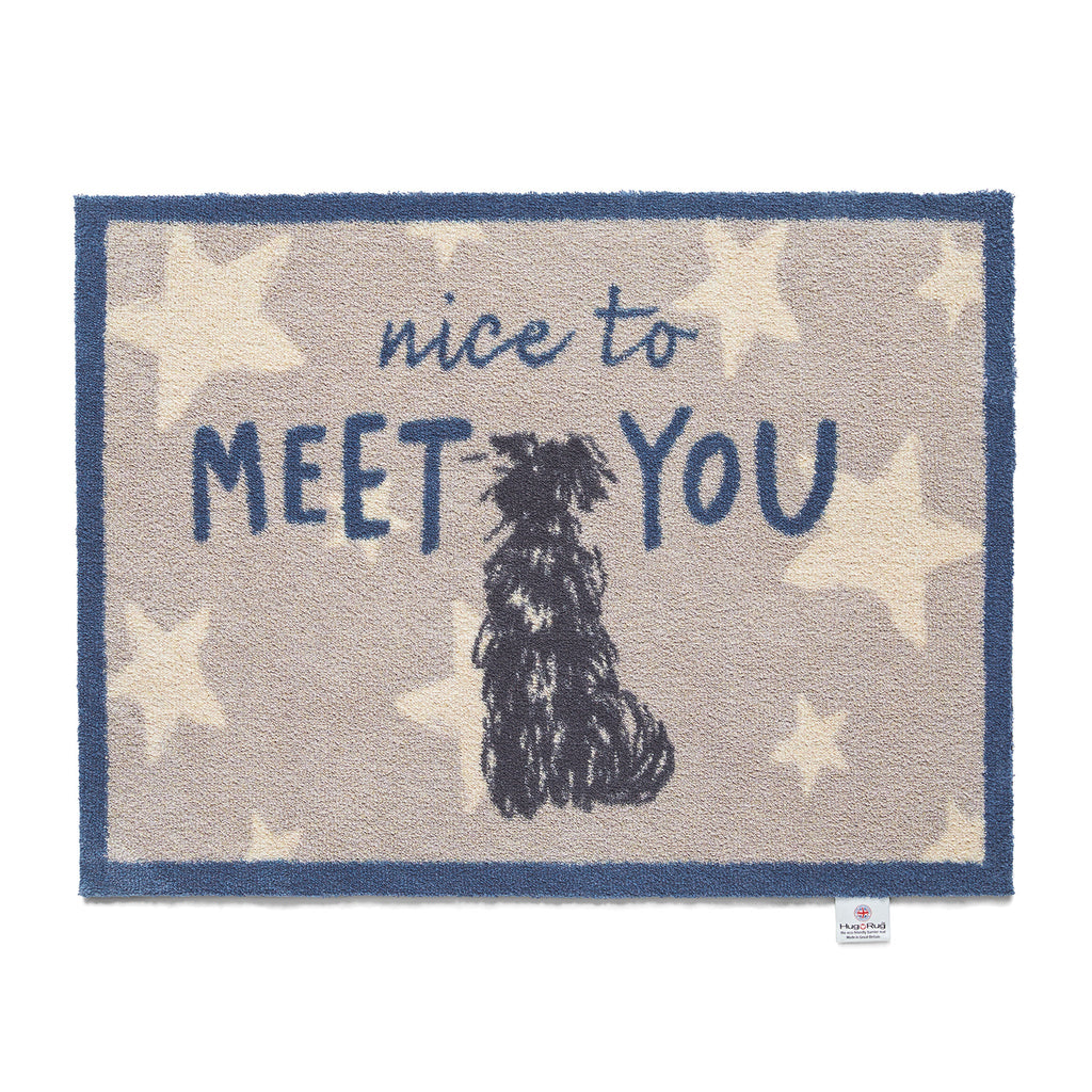 Overhead of Battersea Meet You Hug Rug washable doormat