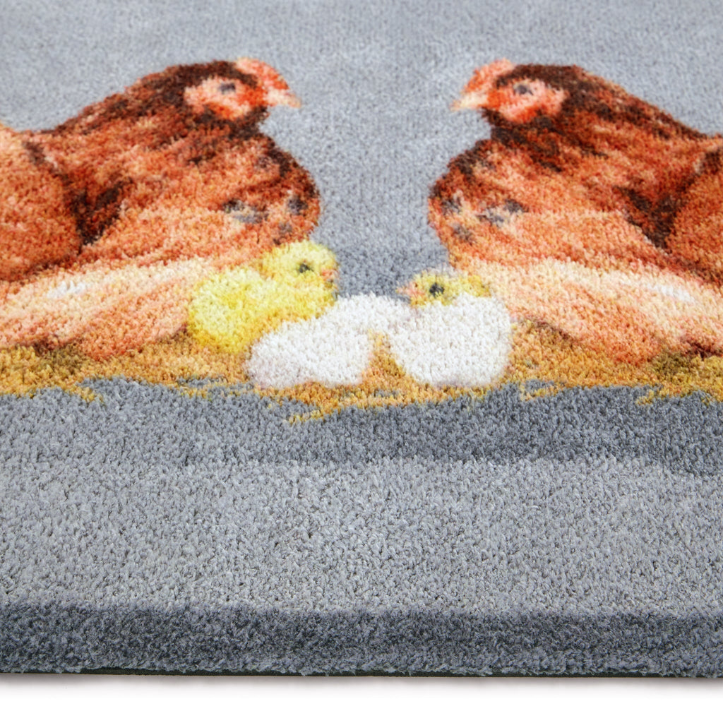 Mother Hens Blue Washable Doormat 6