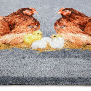 Mother Hens Blue Washable Doormat 6
