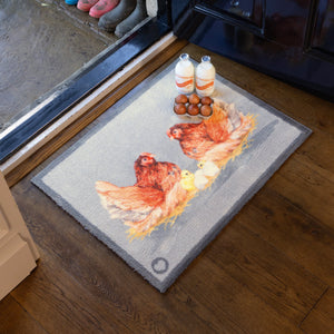 Mother Hens Blue Washable Doormat 4
