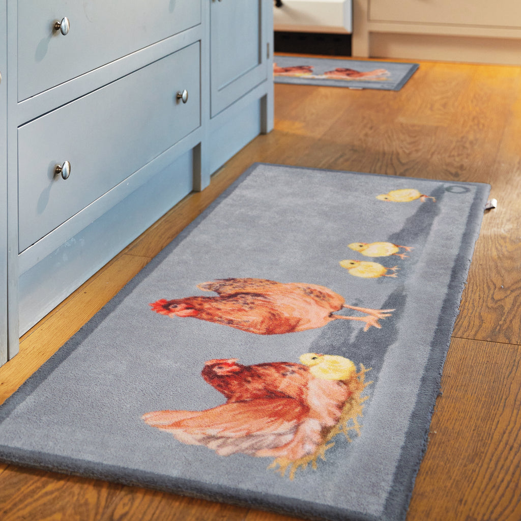 Mother Hens Blue Washable Doormat 2