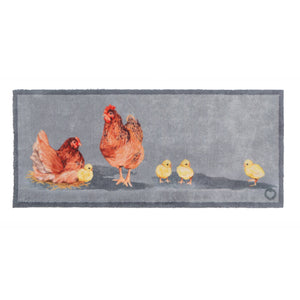 Mother Hens Blue Washable Doormat 7