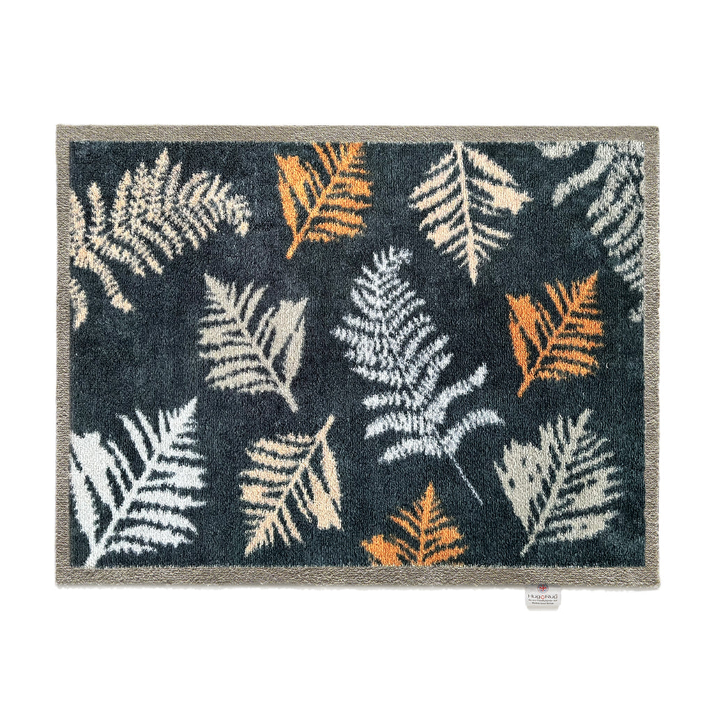 Nature 14 Leaves Navy Washable Doormat 1