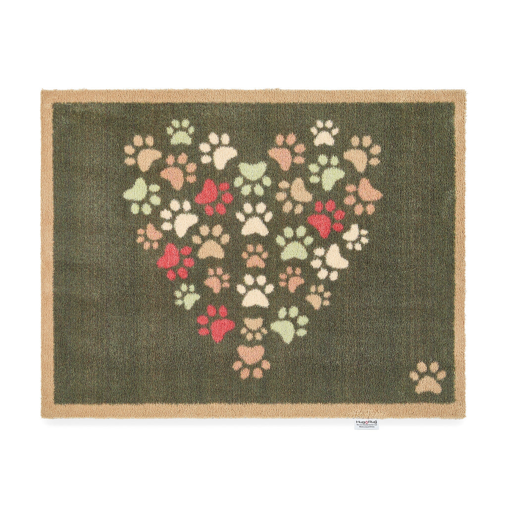 Hug Rug Green Paws For Love Washable Doormat