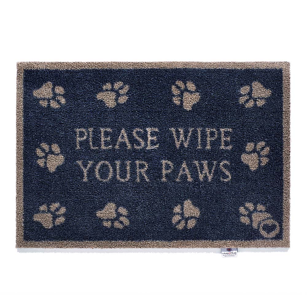 Overhead image of a navy Pet 10 washable doormat from Hug Rug