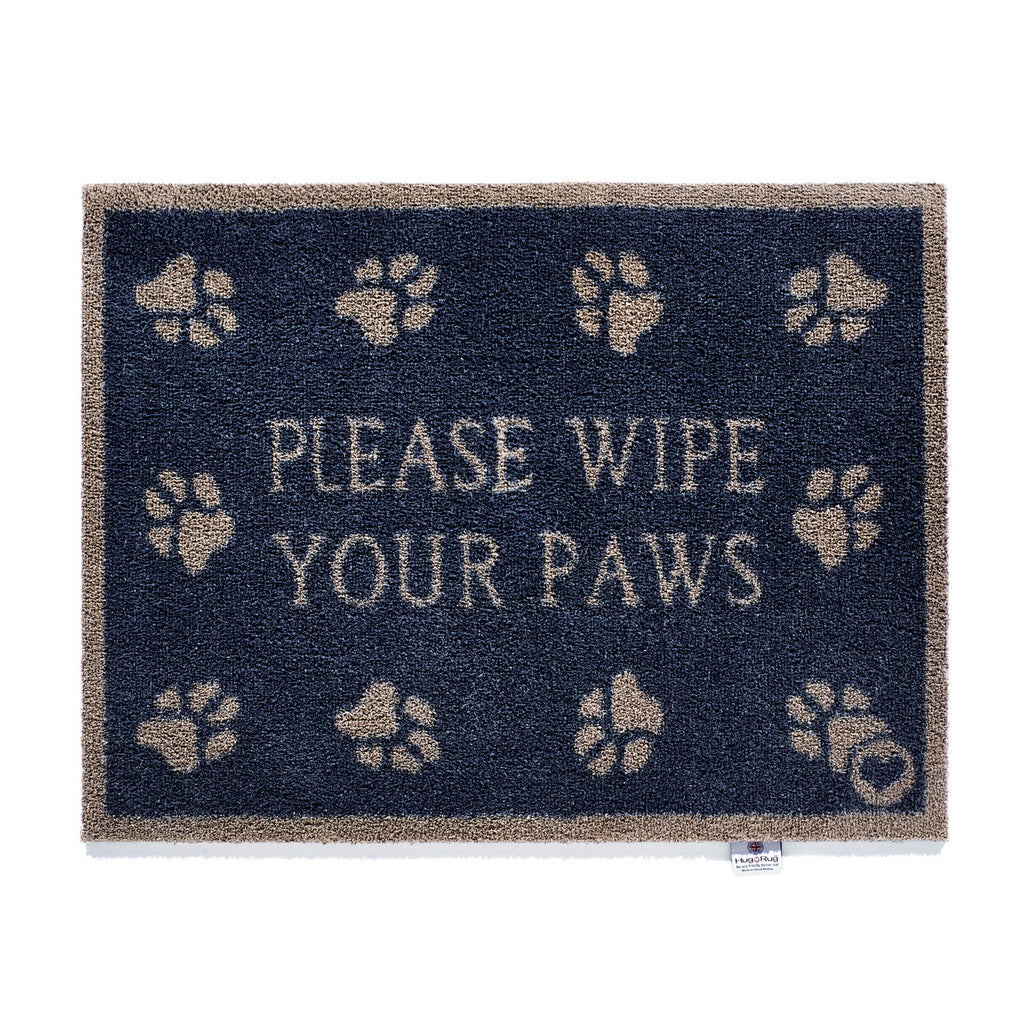 Overhead image of a navy Pet 10 washable doormat from Hug Rug