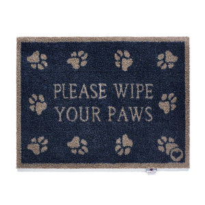 Overhead image of a navy Pet 10 washable doormat from Hug Rug