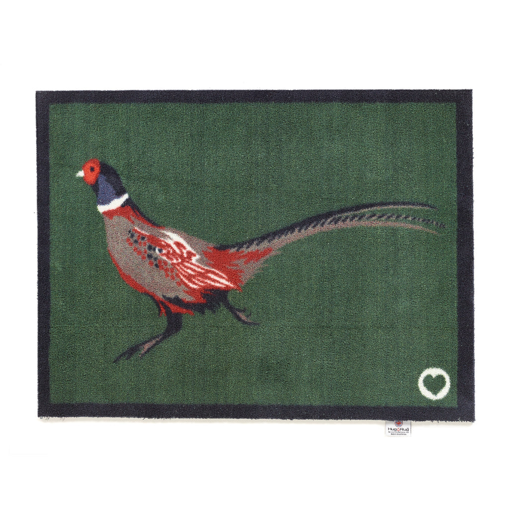 Pheasant Green 2 Washable Doormat 1