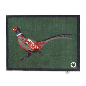 Pheasant Green 2 Washable Doormat 1