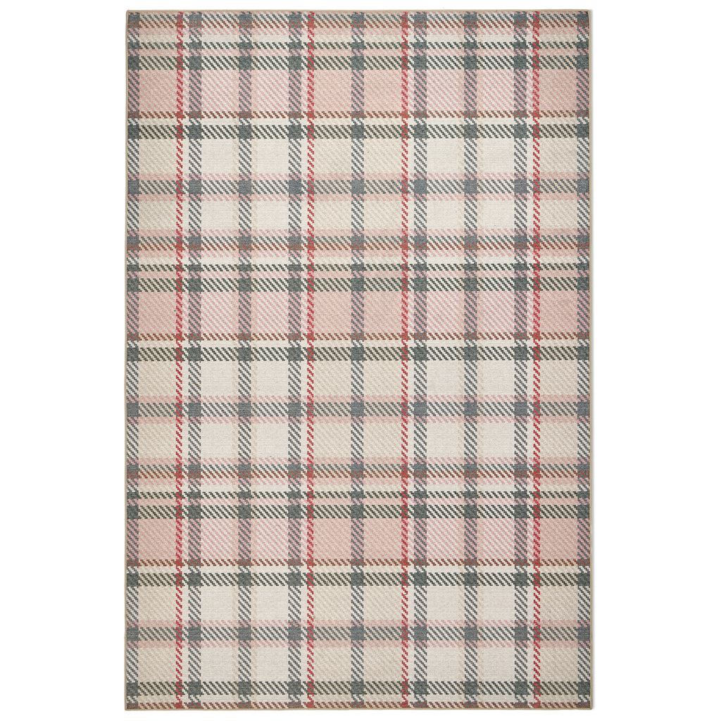 Hug Rug Pink Isla Plaid Washable Rug