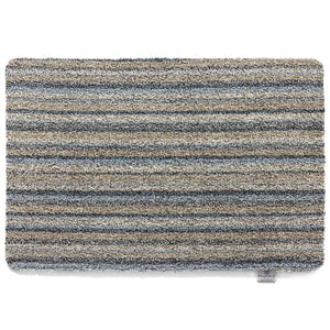 Ribbon Grey Striped Washable Doormat 1