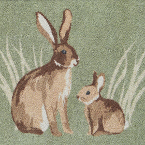 Rabbit 1 Green Cotton Washable Doormat 6