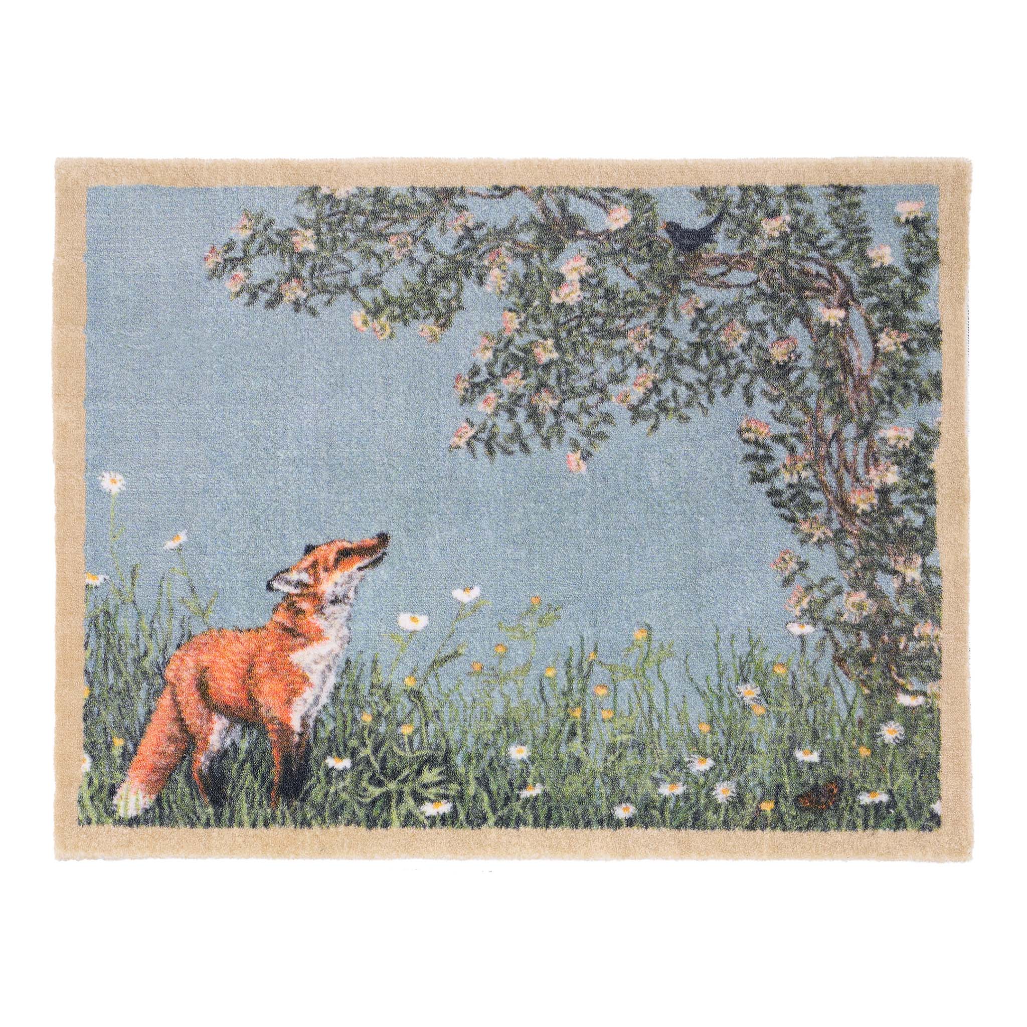 フォックス　ウールフックドマット Fox & Blackbird Washable Doormat | Hug Rug x Sally Swannell