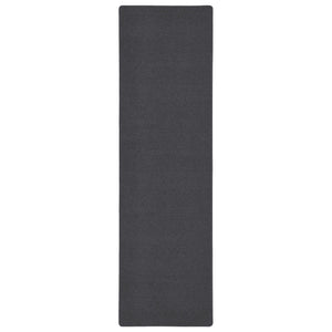 Sense Charcoal Washable Rug Runner- a 100% recycled polyester rug runner in a dark grey.