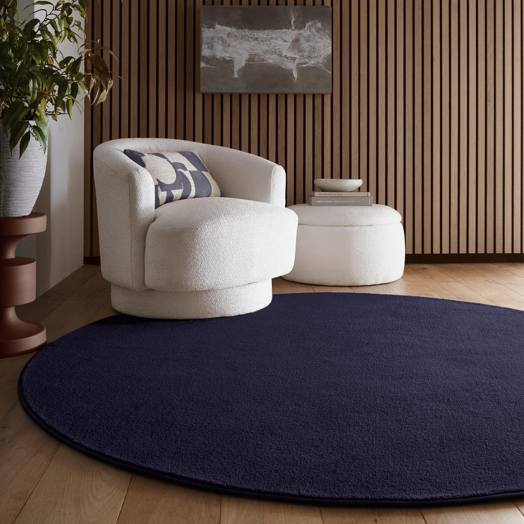 Sense Washable Rug in French Navy Blue- a 100% recycled polyester rug.