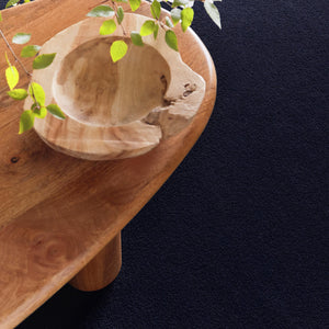 Sense French Navy Washable Rug Runner- a 100% recycled polyester rug runner.