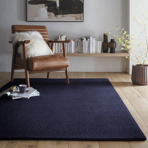 Sense Washable Rug in French Navy Blue- a 100% recycled polyester rug.