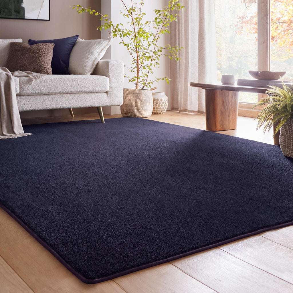 Sense Washable Rug in French Navy Blue- a 100% recycled polyester rug.