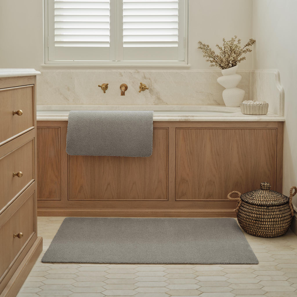 Sense Ghost Grey Bath Mat- a bath mat made from recycled materials in a solid grey.