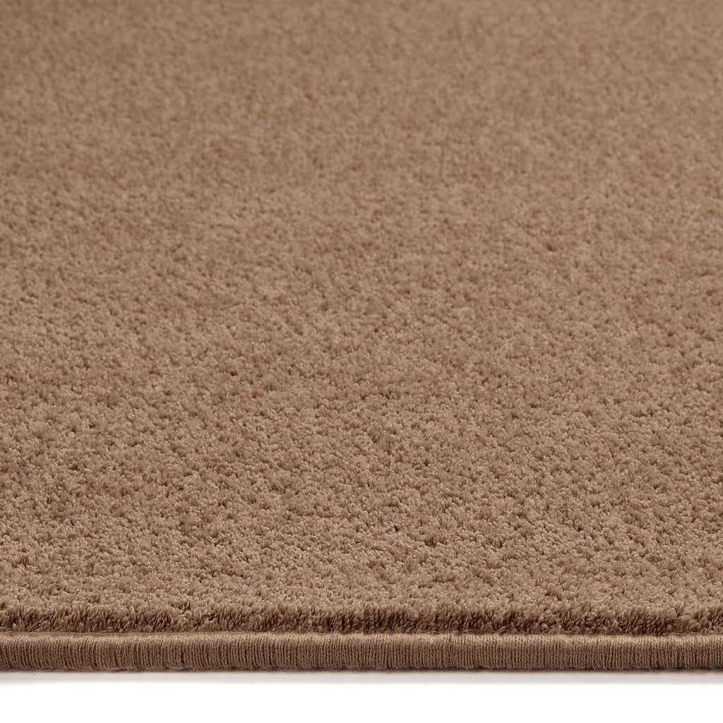 Sense Stone Washable Rug Runner- a 100% recycled polyester rug runner in a light brown.