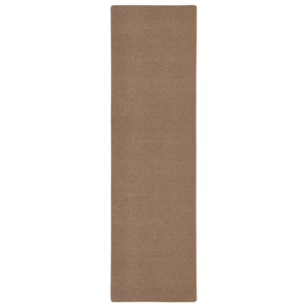 Sense Stone Washable Rug Runner- a 100% recycled polyester rug runner in a light brown.