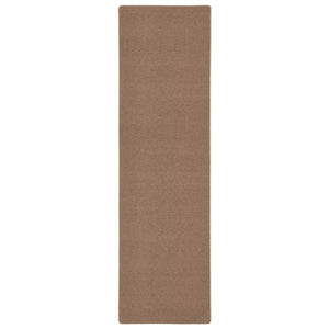 Sense Stone Washable Rug Runner- a 100% recycled polyester rug runner in a light brown.