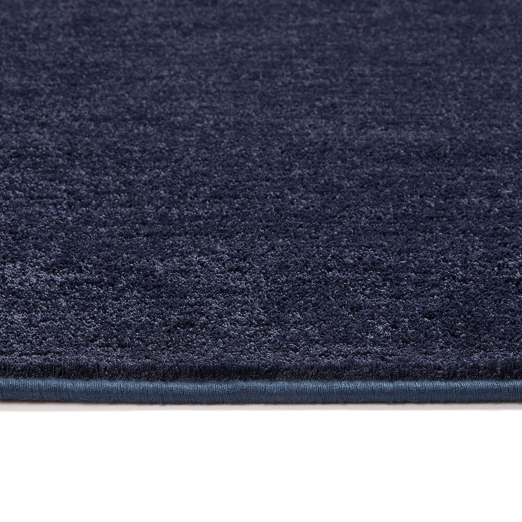Sense French Navy Washable Rug Runner- a 100% recycled polyester rug runner.