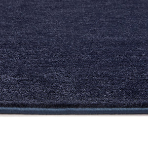 Sense French Navy Washable Rug Runner- a 100% recycled polyester rug runner.
