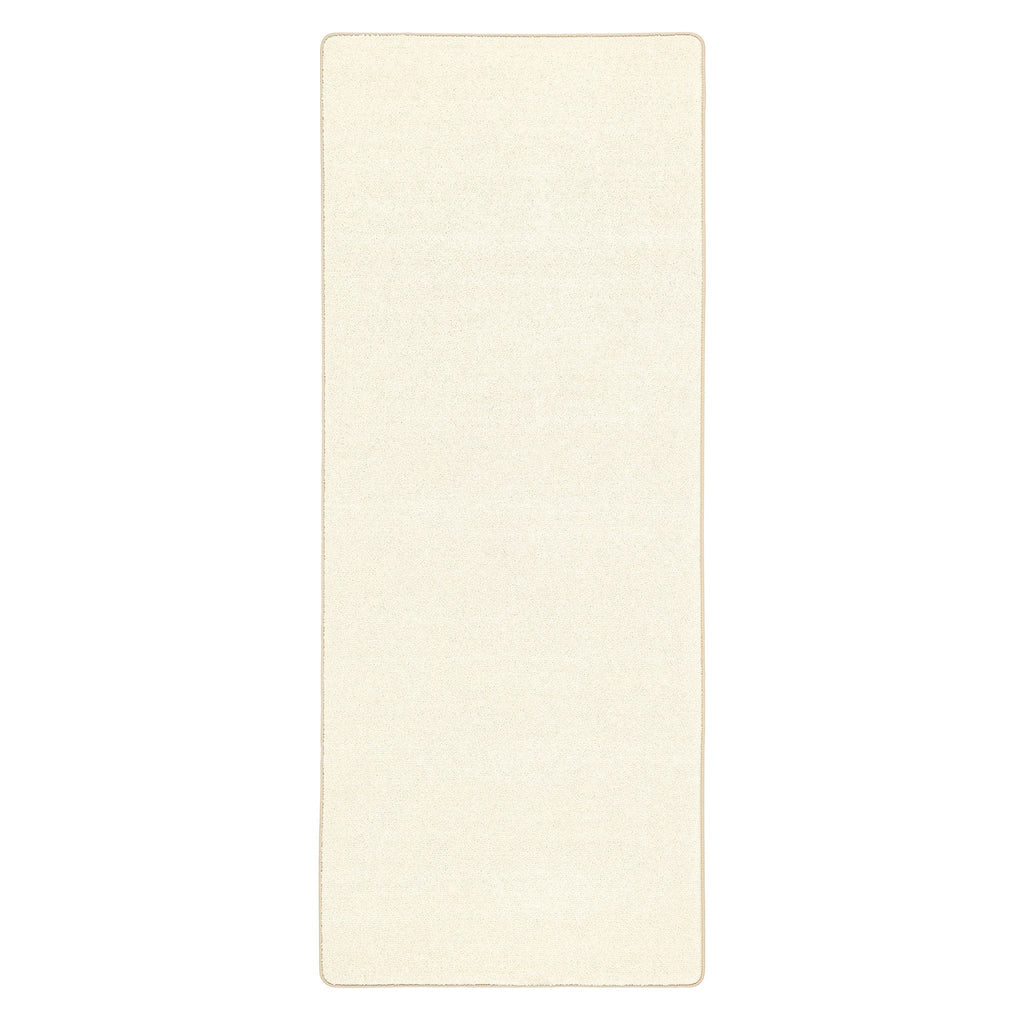 Sense Pumice Stone Washable Rug Runner- a 100% recycled polyester rug runner in cream.