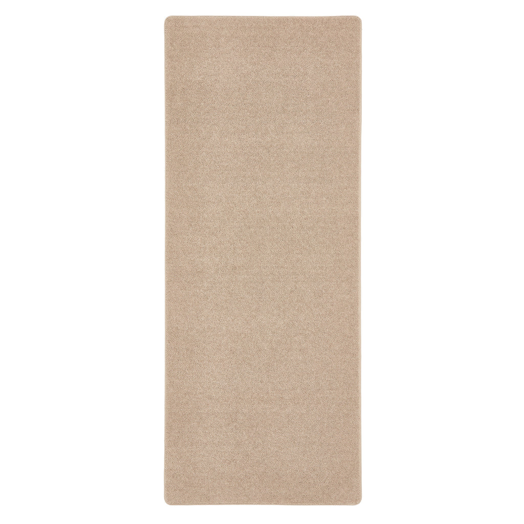 Sense Beige Washable Rug Runner- a 100% recycled polyester rug runner in a solid beige colour.