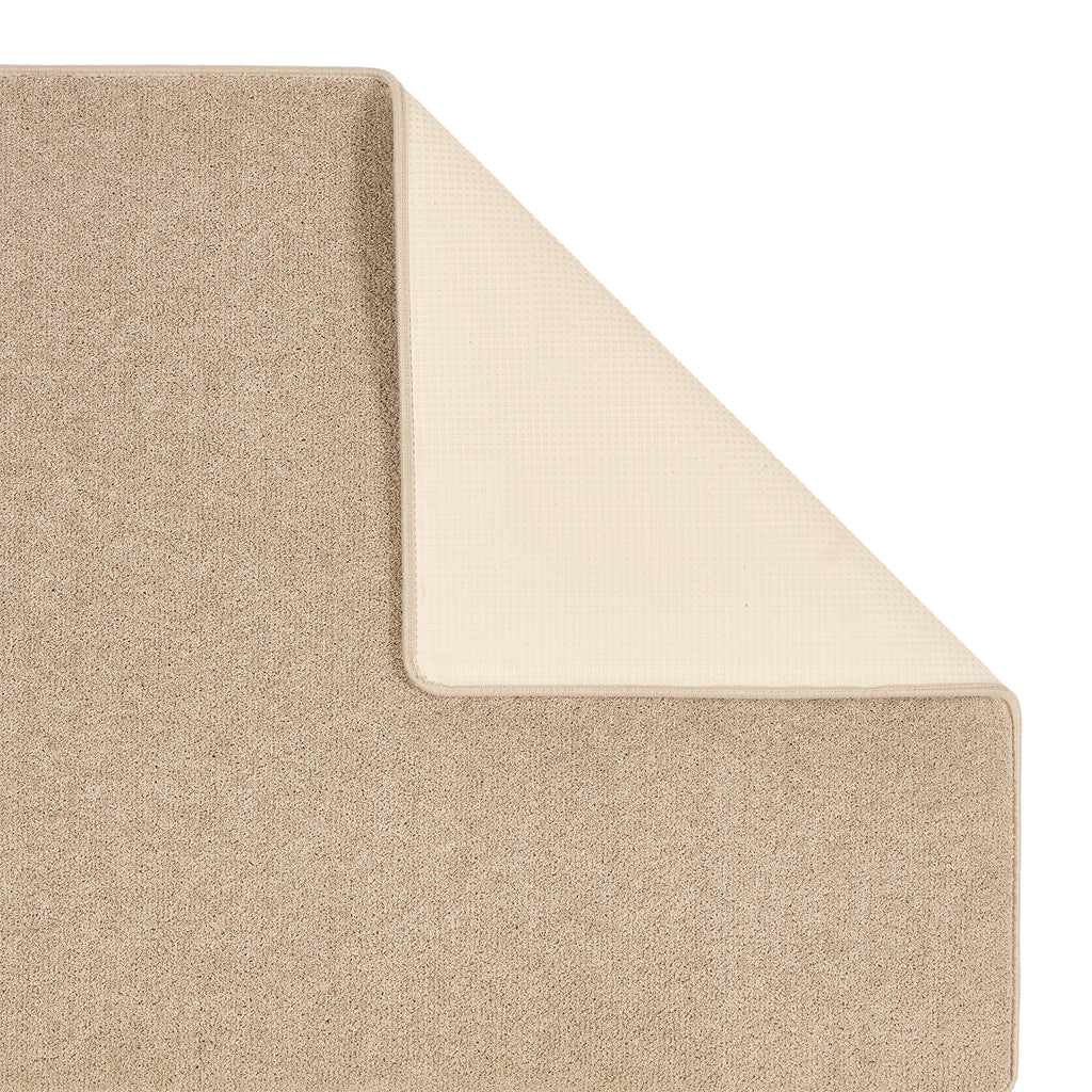 Sense washable rug in beige- a 100% recycled polyester rug.