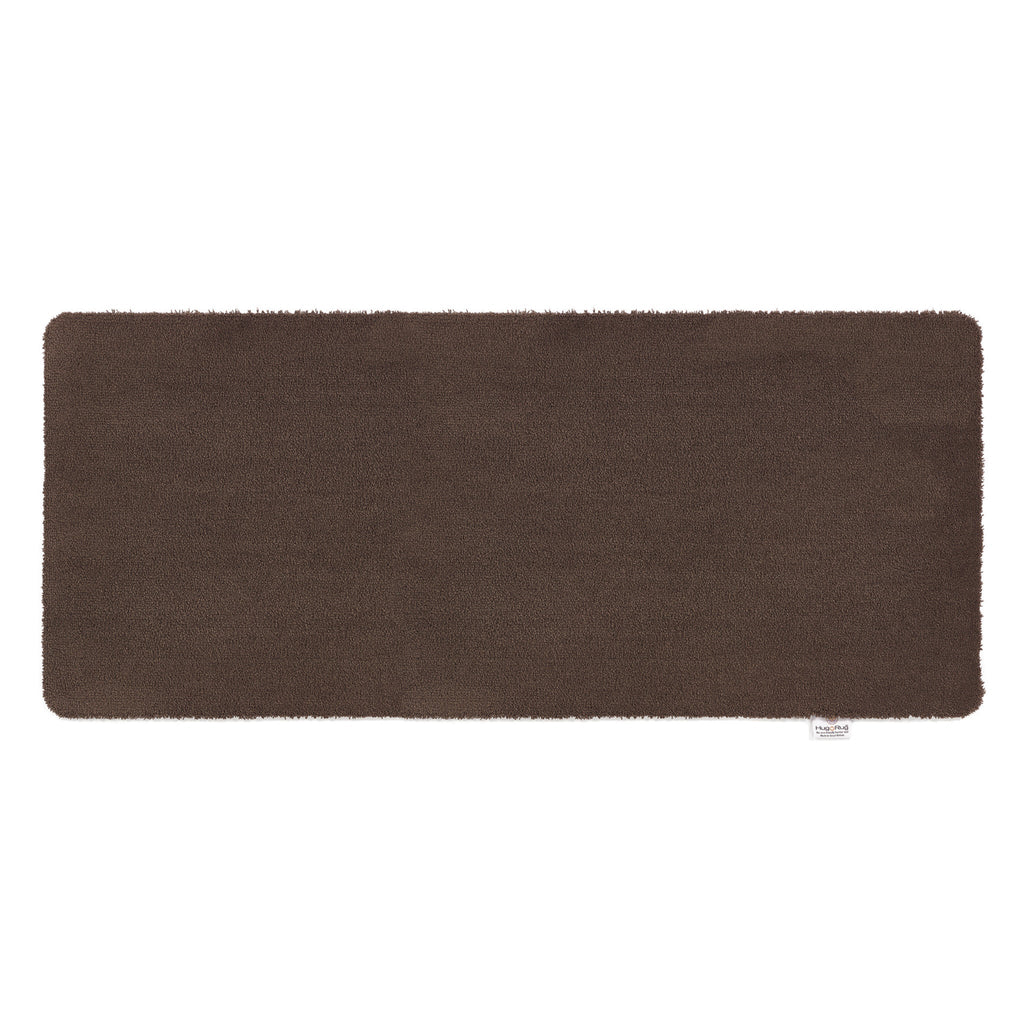 Sense Clove Brown Washable Runner- a 100% recycled polyester runner in a solid dark brown.