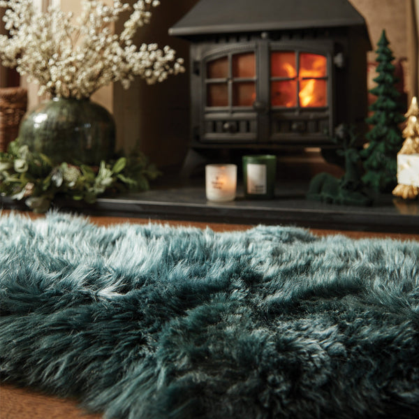 Genuine Sheepskin Rug Forest Green