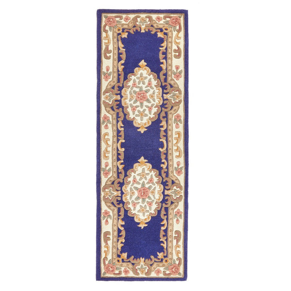 Shensi Aubusson Runner in Navy Blue 5