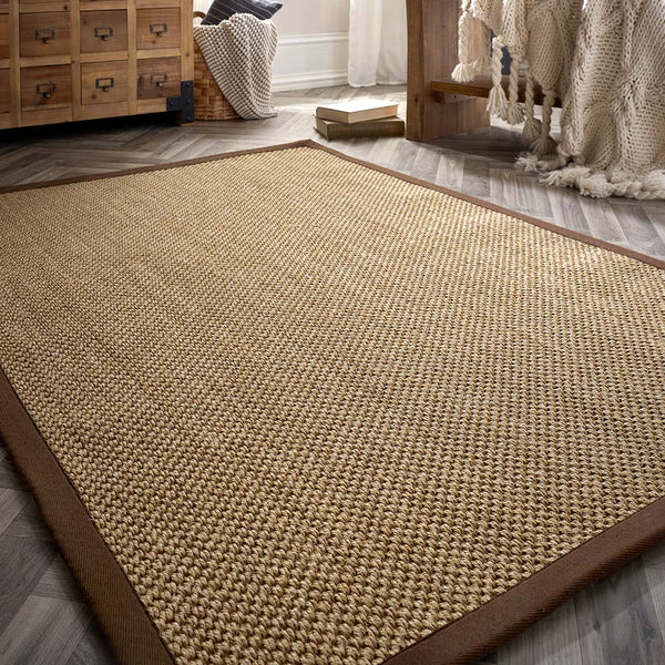 Sisal Rug Natural with Dark Brown Border 2