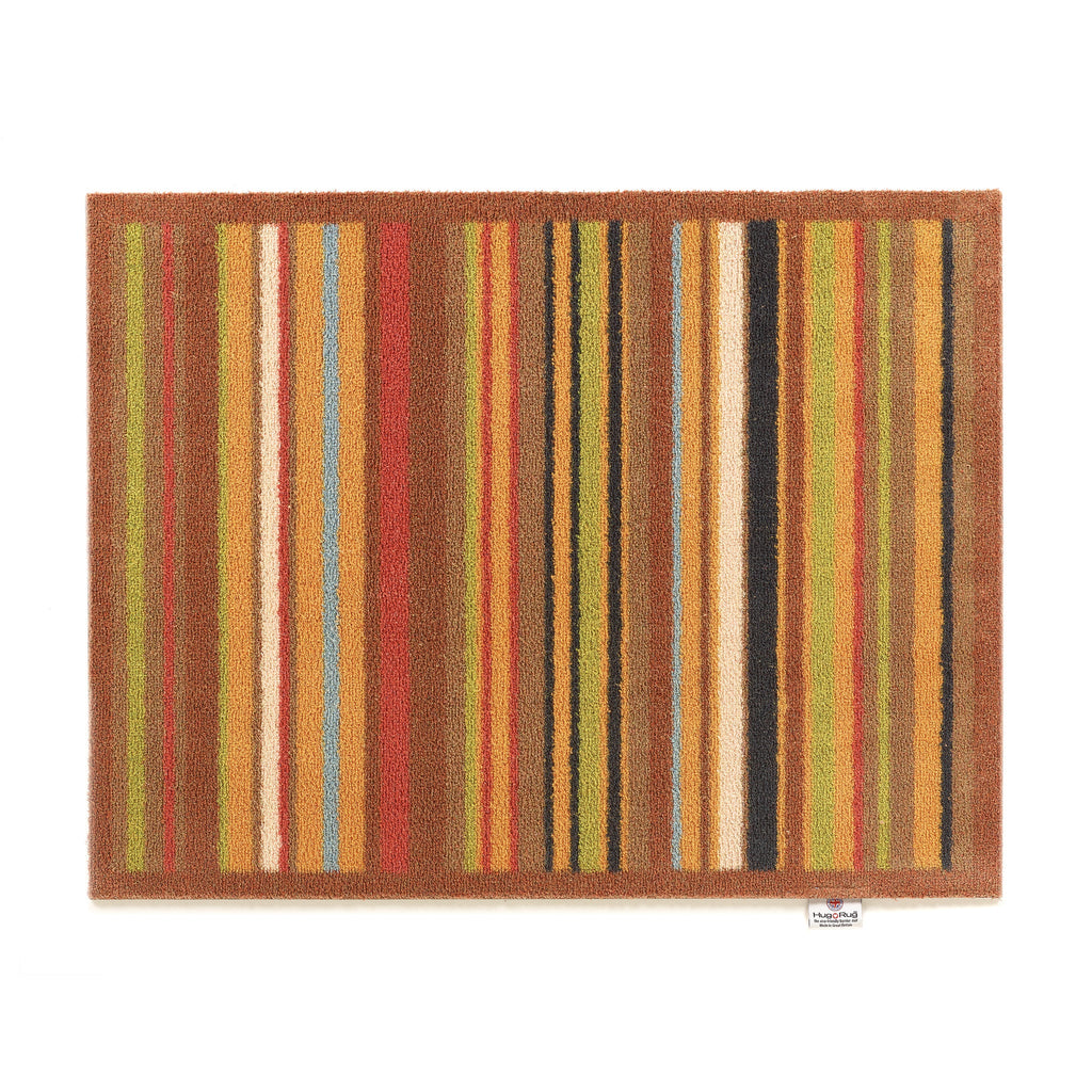 Stripe 70 Red Green Washable Doormat 1