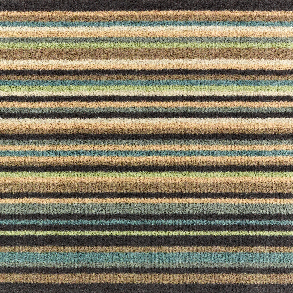 Stripe 84 Blue Green Washable Doormat 5