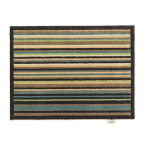 Stripe 84 Blue Green Washable Doormat 1