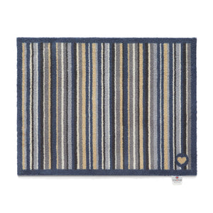 Stripe 88 Blue Grey Washable Doormat 1