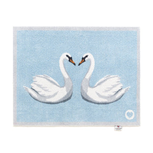 Swan 1 Blue Cotton Washable Doormat 1