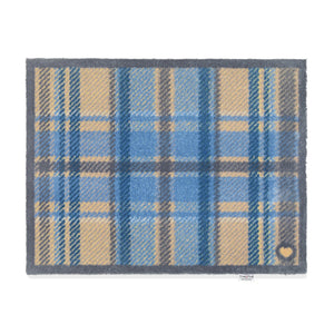 Tartan - Blue Washable Doormat 1