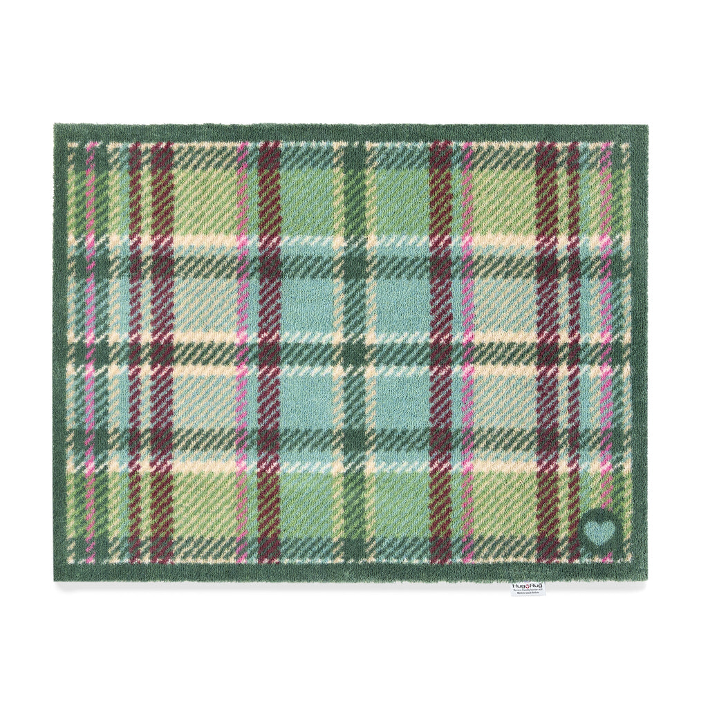 Tartan - Green Washable Doormat 1