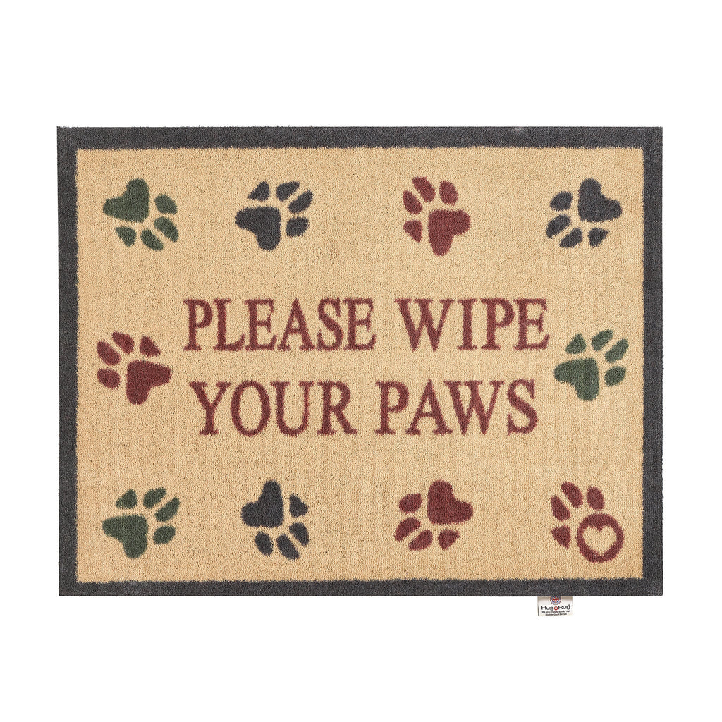 Overhead of Hug Rug beige wipe your paws washable doormat