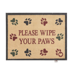 Overhead of Hug Rug beige wipe your paws washable doormat