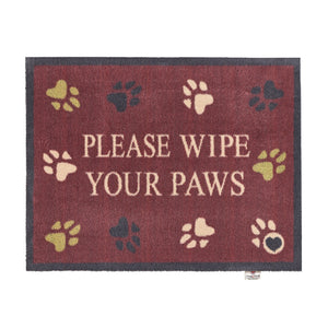 Hug Rug Burgundy Wipe Your Paws Washable Doormat